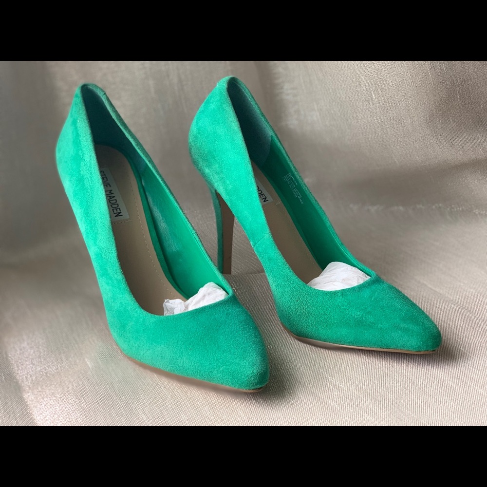 Emerald Green Suede Pumps